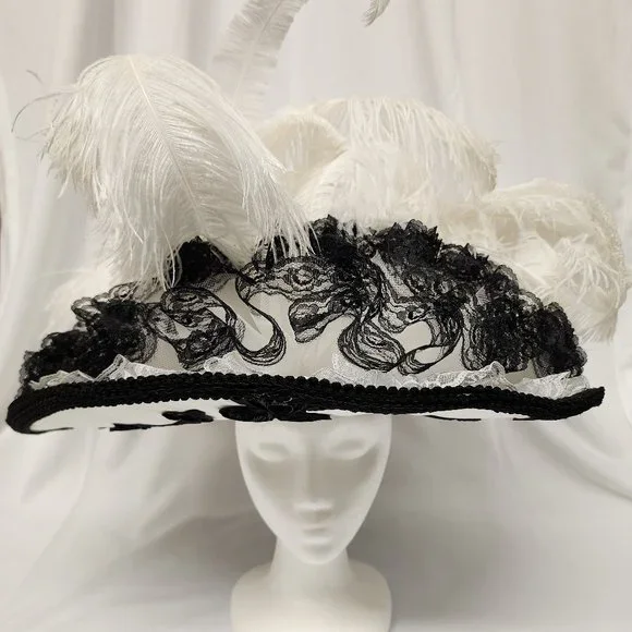 Accessories | Wide Brim Silk Feather Hat | Poshmark display picture 2